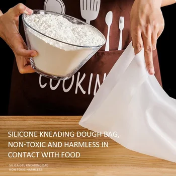 Силиконов Чанта за месене на тестото с незалепващо покритие Мешалка за брашно за Многократна употреба Инструменти за печене на Захарни изделия за Печене на Хляб, Пица на Кухненски Аксесоари