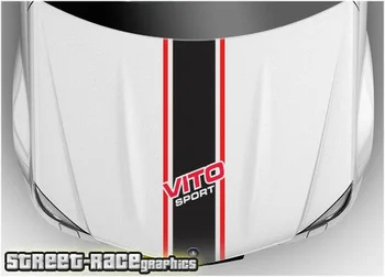 За Mercedes Vito качулка качулка състезателни ивици, графични етикети винил
