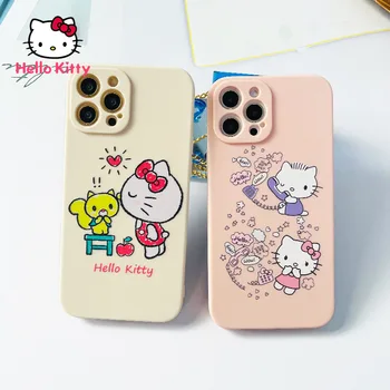 Hello Kitty за iPhone 7/8P/X/XR/XS/XSMAX/11/12Pro/12mini Силиконов калъф за телефон с обектив 