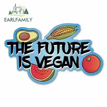 EARLFAMILY 13 см х 8 см за бъдещето - Вегетариански Знак на Автомобилни Винилови Етикети JDM Броня Багажника на Камион Графика Водоустойчив Слънцезащитен продукт Аниме
