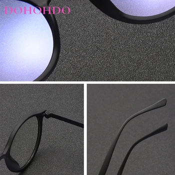 DOHOHDO Синя Светлина Блокер Очила на Жените и Мъжете Прозрачни Лещи Кръгли Очила Анти-Синята Светлина на Компютърни Очила Защитни Очила UV400