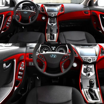 За Hyundai Elantra MD 2012-2016 Автомобилен Стайлинг 3D/5D карбон в Интериора на Автомобила, Централна Конзола е с Цветна Литьевая Стикер Стикери Детайли
