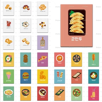 Корейски, Японски Хранителни плакати/Кнедли Бибимбап/Хот-Дог/Барбекю/Пица с гамбургером/Салата с сэндвичами Кухненски Интериор Платно Стенни Артистични щампи Подарък