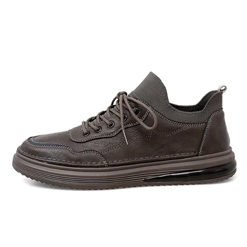 Висококачествени мъжки обувки от микрофибър на равна подметка на открито с шнур за бягане за Мъже, спортни обувки са Удобни дишащи мъжки ежедневни обувки