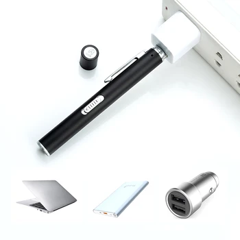 USB Акумулаторна Удобна Дръжка Мини-Фенерче За Хранене LED Фенерче Лампа със скоба от Неръждаема Стомана Ръчен led фенерче