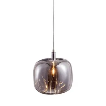 Скандинавски модерен стъклен балон балон led окачен лампа златен пръстен кухня, хол ресторант спалня окачена лампа
