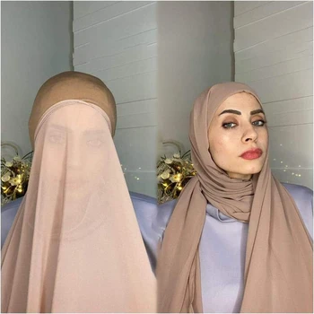Мюсюлманските жени Шапка с шифоновой шал забрадка, да Наблегнат на Капачката, Ислям, Вътрешен шал, Превръзка на главата, Еластичен хиджаб, Превръзка на главата