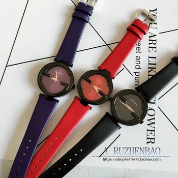 Марка Guou Модни кожени Уникални дамски кварцов часовник Relogio Feminino Луксозни Дамски ръчни часовници Дамски часовници с часовник