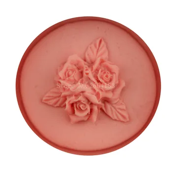 Цвете роза с лист Силикон Скърпвам Сапун 3D Форма за торта Cupcake Желе Бонбони, Шоколад за Декорация на Формата за печене FQ2389