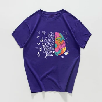 Harajuku Geek Тениска за мозъка мъжки Научна химия и биология География градинска облекло Математика Физика Страхотна тениска Забавна тениска homme