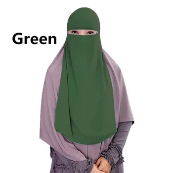 Жените мюсюлмани Никаб Бурка Качулка завесата Скромно Облекло. → един слой Амира Ислямски Калъф За Лице Бурка Арабски Молитвени Hijabs Шал