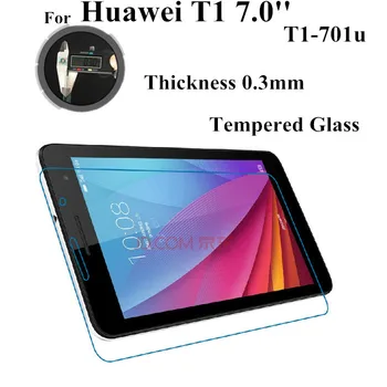 3шт Защитно фолио от стъкло T1-701 за Huawei MediaPad T1 7.0 T1-701u Защитен слой от закалено Стъкло за протектори T1-701w