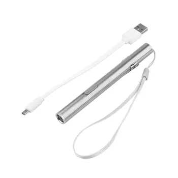 Творчески USB Акумулаторна батерия LED Фенерче Мощен Мини LED Фенерче Водоустойчив Дизайн на Дръжката Виси с метален клипс 2017-Добрите продажби