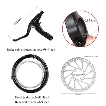 Комплект дискови спирачки за велосипеди BUCKLOS-това са Апарати за велосипедни спирачки от алуминиева сплав, Пътни спирачки МТБ, Лост с тросом 160 мм, Спирачен ротор
