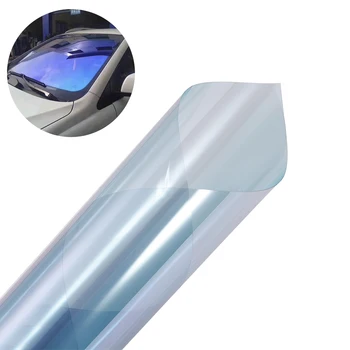 0,75 М*3 М Синьо VLT 67% Нюанс на предното стъкло на превозното средство Против Слънчева UV-защита на Солнцезащитная Фолио Стикери на предното стъкло на превозното средство Терморегулирующие Филм