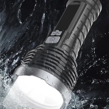 Led Мощен Фенер USB Зареждане на Батерията Факел Открит Лагер Рибен Светлина Ултра Ярък Водоустойчив Фенер Лампа Морска Светлина