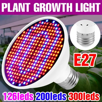WENNI E27 Led Лампа за Отглеждане на Растения E14 Led лампа за отглеждане на Пълна Гама от GU10 48 60 80 126 200 светодиоди Оранжерия MR16 Фито-лампа B22
