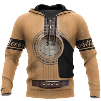 Акустична китара 3D печатни качулки Hoody с цип блузи за жени, за мъже пуловер Костюми за cosplay 01