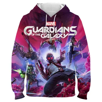 Нов супергерой на Марвел филм пазител на галактиката 3D принт Качулки Забавен пуловер с дълги ръкави за момчета детски спортен костюм мъжки дрехи