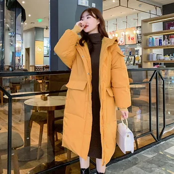 Зимна нова naka яке дамско палто със средна дължина, свободни с качулка големи джобове дамски naka яке памучни дебели палта и якета parker