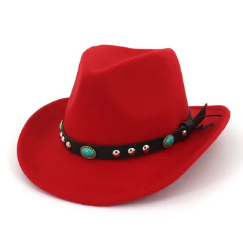 Западна ковбойская шапка за мъже и жени зимни шапки Вълнена топла шапка Градинска мода джаз топла шапка 2020