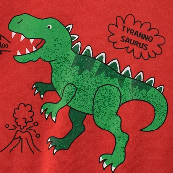 Момчета и Момичета Мультяшные тениски, Детски тениски с принтом динозавър за момчета Детски пролет-есен тениска с дълъг ръкав Памучни блузи Облекло