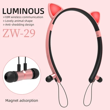 Безжични Светещи ушите за Котки Стерео Bluetooth 5,0 Hifi Слушалки Музикални Слушалки с Микрофон Спортни Слушалки За Мобилен Телефон