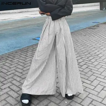 INCERUN Мъжки спортни панталони на райета за бягане копчета Градинска облекло Свободни модни Ежедневни панталони 2021 Панталони за почивка Hombre S-5XL