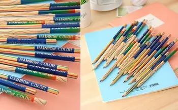 10шт Дъгата Цветна Оловен Молив 4 Смесени Цветове Многоцветен Студент САМ Графити Молив За Рисуване Децата Детски Канцеларски материали