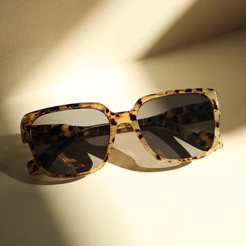 SO&EI Мода Големи Квадратни Дамски Слънчеви Очила Ретро Леопардовый Оранжев Мъжки Тенденция Слънчеви Очила Нюанси UV400