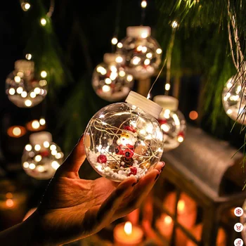 Завеси Коледна Топка LED Гирлянди Нова Година 2022 Навидад 2021 Украса на Дома Градина Забавни Коледни Декорации за вкъщи