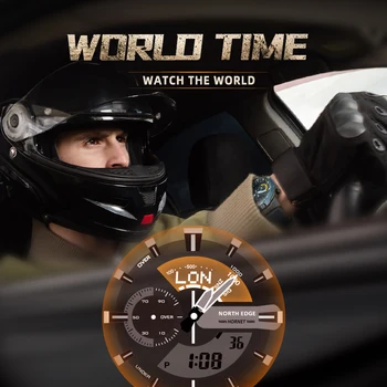 На СЕВЕРНИЯ КРАЙ 2022 HORNET Мъжки дигитален часовник за бягане Спортни часовници Военни Армейските Водоустойчив Ръчен часовник с осветление световно време 50 M