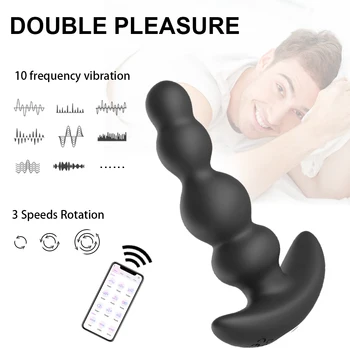 Въртящ се на 360° Масажор на Простатата Masturbators Bluetooth Анален Накрайник Вибратори Приложение Вибратор с дистанционно управление, Секс играчки за мъже и жени