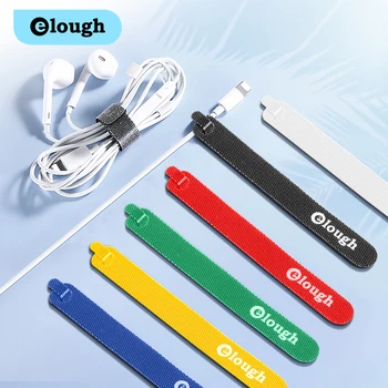 Elough USB-устройство за навиване на кабела Органайзер От цветни пластмаси за Многократна употреба Кабелни превръзки Найлон контур Обвивка на Основата на мълния Кабелна замазка Тел
