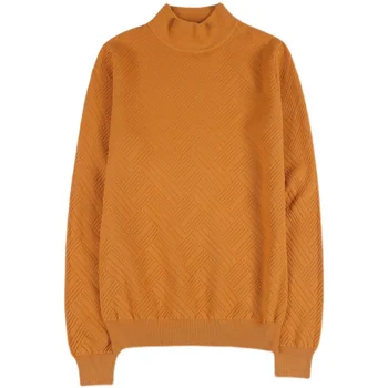 2021 Марка За мъжки Пуловери с високо воротом и пуловери Нова мода вязаный пуловер Зимен мъжки пуловер Homme Вълна Ежедневни однотонная облекло