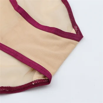 Varsmiss дамски секси прозрачни гащи с ниска тапицерия, обикновена дантелени лъкове, бельо с ниска талия, колан, S, M, L, XL