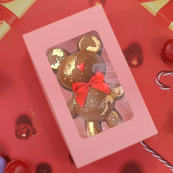 Картонена опаковка-свети валентин 3D Мечката Крехка Шоколад форма на Творческа Пластмасова Форма за муса Украса Торта, Аксесоари За Печене