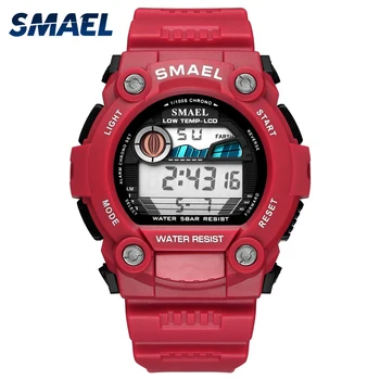 Мъжки часовник SMAEL Най-добрата марка на Луксозни Червени ръчен часовник Водоустойчив Мъжки Спортни часовници За мъже Цифрови Военни Часовници Момче Reloj Hombre