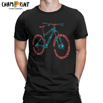 Колоездене Планински велосипед МТВ Мъжки тениски, Велосипеди Невероятна Анатомия на Ежедневни тениска с къс ръкав и кръгло деколте Тениски от чист памук