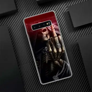 Скелет Краля на Демоните Короната Призрак Среден Пръст на Калъф За мобилен телефон Samsung Galaxy S20 S21 FE Ултра S10 Плюс S8 S9 S7 Край J4 J6 J8 +