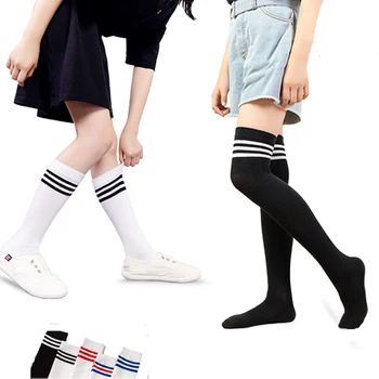 2019 Нови детски чорапи за деца, момичета, момчета, Памучни чорапогащи, детски училищни Футболни спортни чорапи на райета, Стил 1-16 години