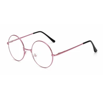 Эльбру Ретро Реколта Метални Кръгли очила, Рамки за очила За жени за момичета Цветна индивидуалност Рамки за очила За мъже Лилаво, Розово синьо
