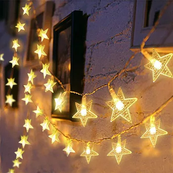 Захранва От Батерии Постоянно се Включи Коледните Светлини Украсата на Елхата LED Светлини За Пердета На Открито Блясък Звезда Струнен Светлина вътрешен Двор Приказни Светлини
