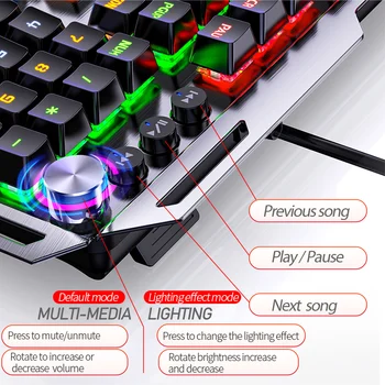 2021 K100 метална истинската механична клавиатура дръжка за ръка игра, зелена ос кабелен USB 3 различни цвята ос с дръжки клавиатура