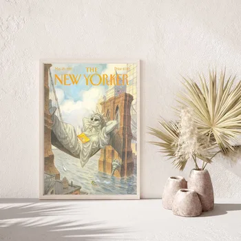 Скандинавски жител на Ню Йорк Плакати и щампи Забавно Статуя Изкуство Живопис върху платно Реколта Абстрактни картини Стена за Хол Начало декор