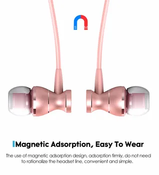 WS002-1 метална яснота стереозвука ушите са малки, леки магнитни слушалки с микрофон за момичета, смартфон, MP3 pad