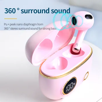 TWS Безжични Bluetooth Слушалки 5,0 Стерео Спортни Слушалки Водоустойчиви Слушалки Слушалки 300 mah зарядно устройство ще захранване на Кутия С Микрофон