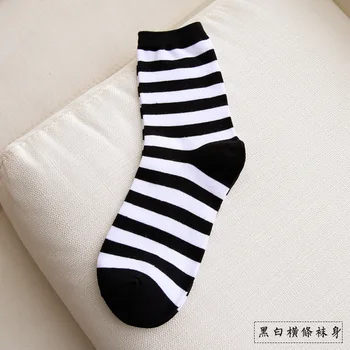 Преливащи дамски унисекс памучни чорапи за щиколотках в класическа лента, Ежедневни чорапи, Модни дамски Ретро Чорапи Популярни 6 цвята, 1 чифт=2 бр. ws182