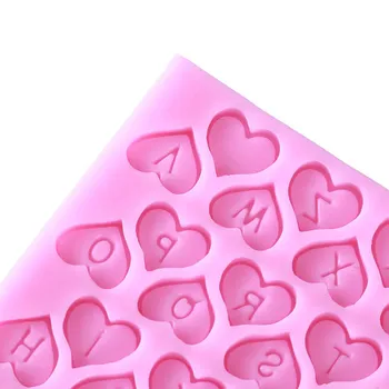 Направи си САМ Силикон с форма във формата на сърце Форми на буквите от азбуката силиконови форми за печене на кекс форма за торта Бисквити Помадная бонбони Si
