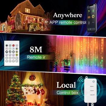 Wi-Fi Умни Ленти Led Светлина RGB RGBIC С 24-клавишным Дистанционно Управление Струнни Светлини Цвят на Мечти Украса на Коледното парти осветителни Тела